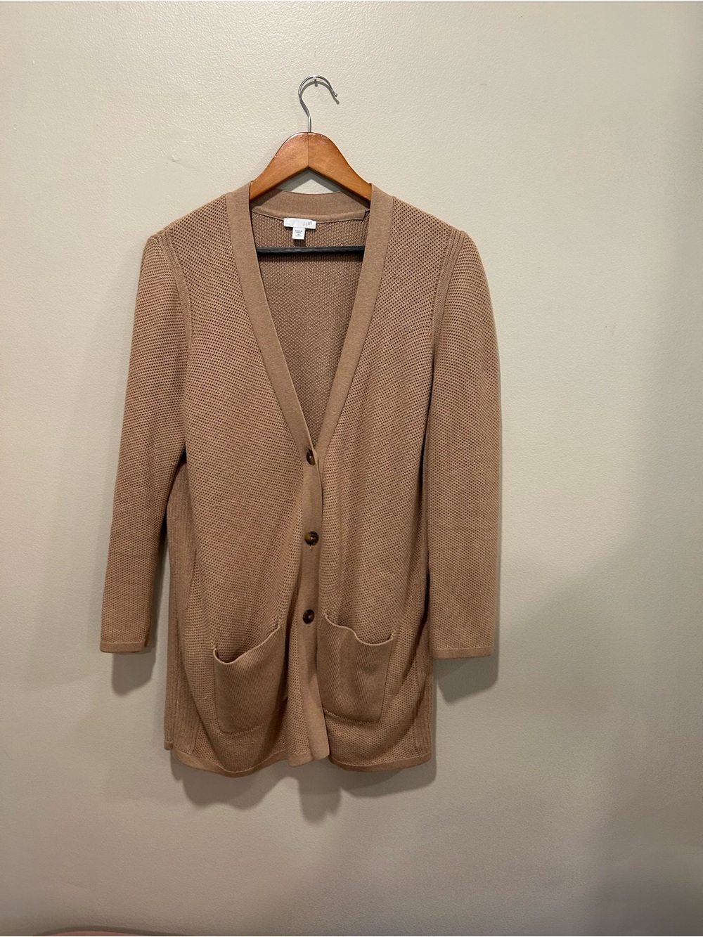 Tan cotton blend cardigan